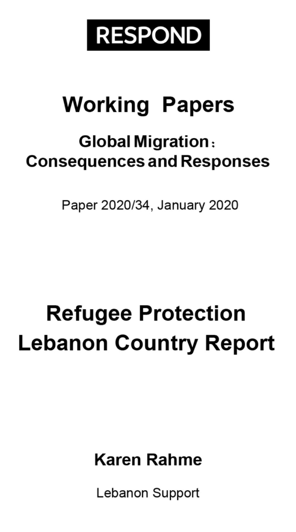 Refugee Protection. Lebanon Country Report.
